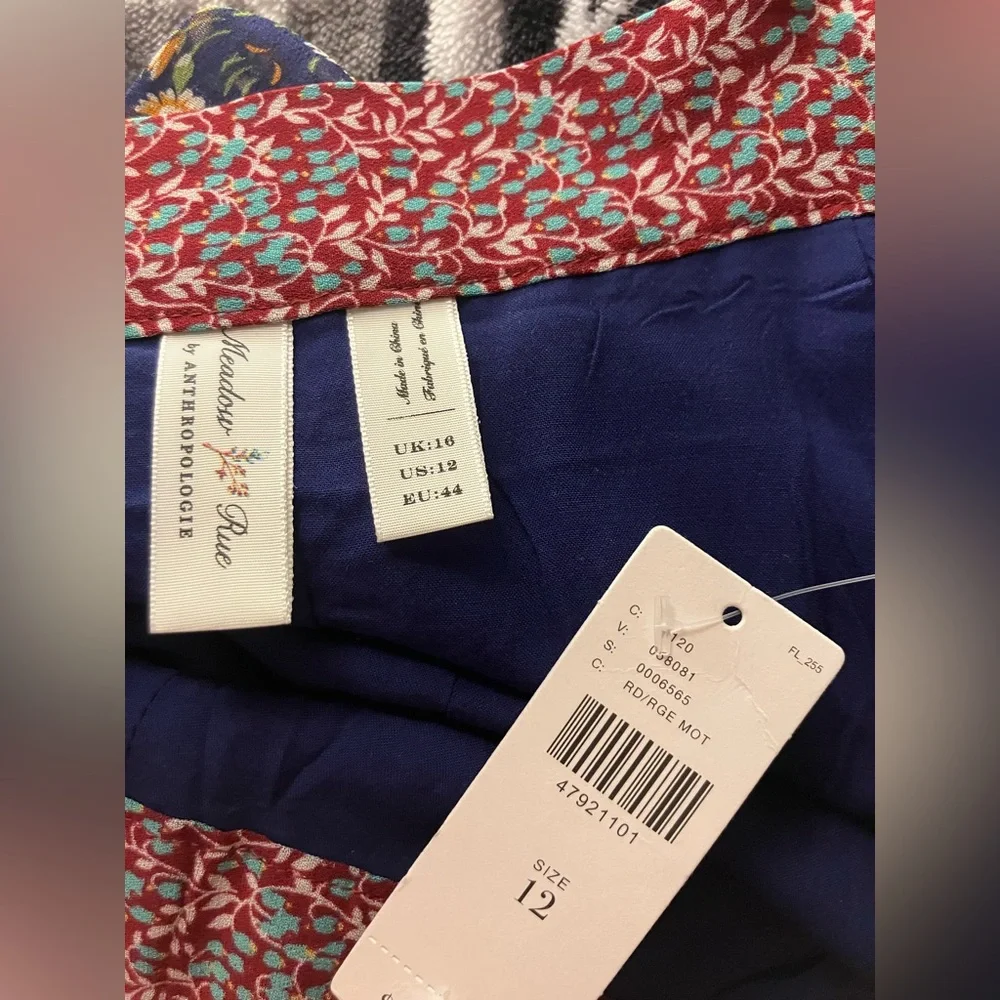 Anthropologie meadow rue Multicolor ditsy Floral flowy mixed print Midi Skirt 12 - Picture 6 of 7